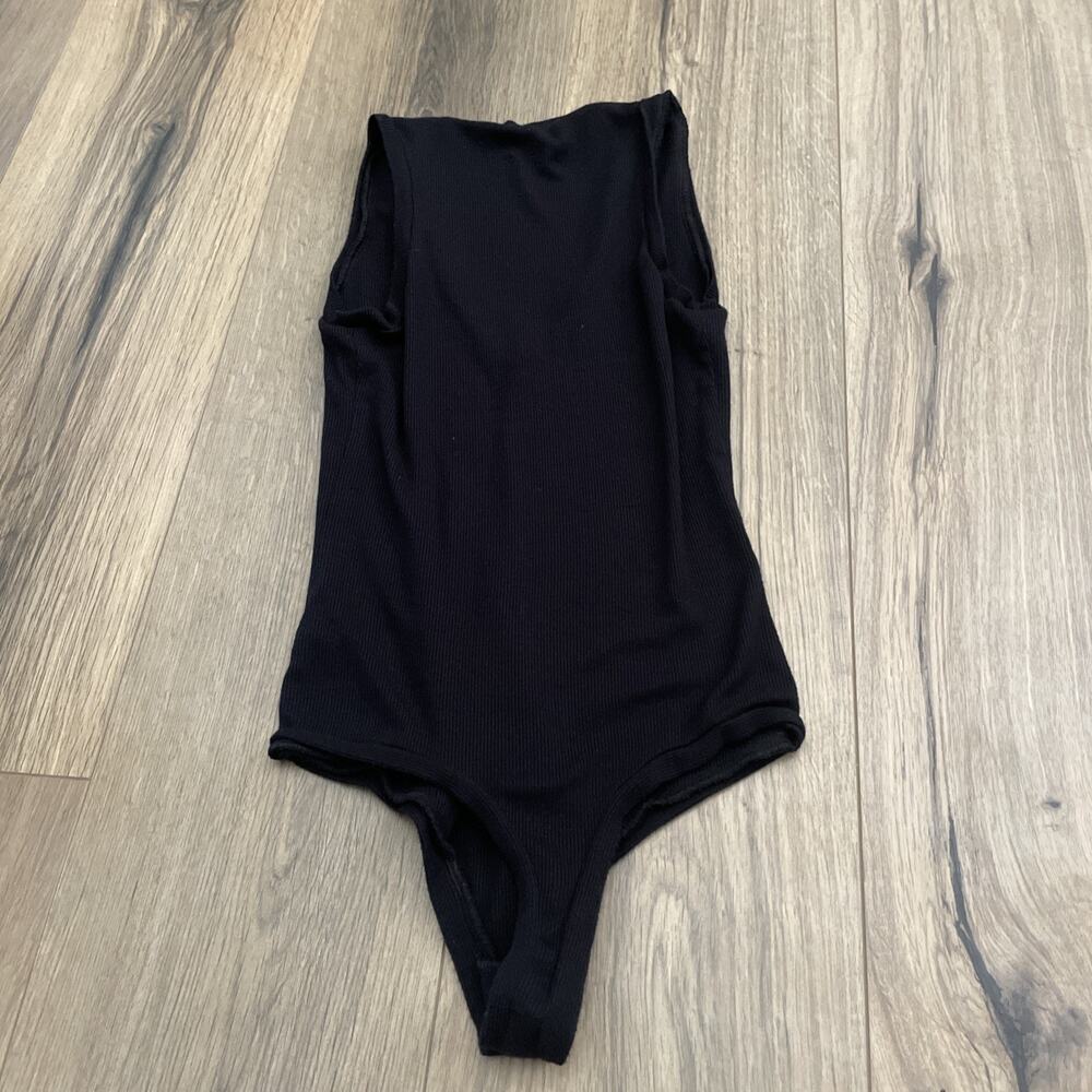 ALIX NYC Womens Black Stretch V Neck Sleeveless Thong Bodysuit Top Size XS - Picture 7 of 7